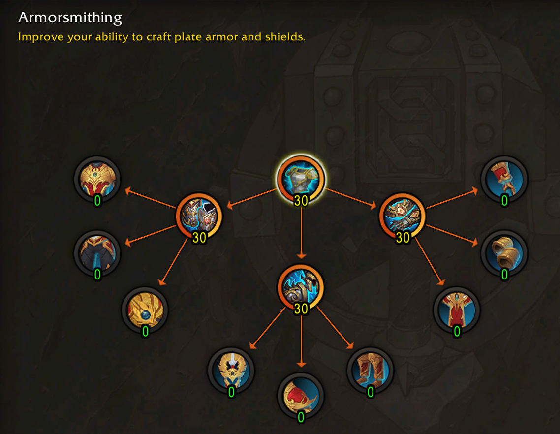 Midnight Blacksmithing Armorsmithing specialization tree 60-120 points