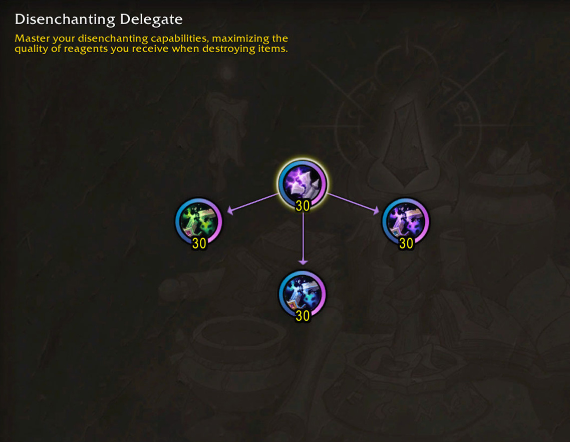 Enchanting Disenchanting build specialization tree