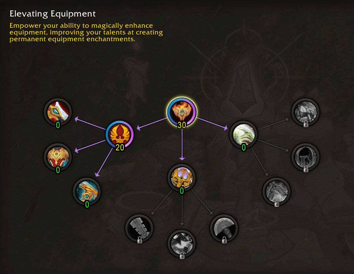 Enchanting selling enchants build Elevating Equipment tree