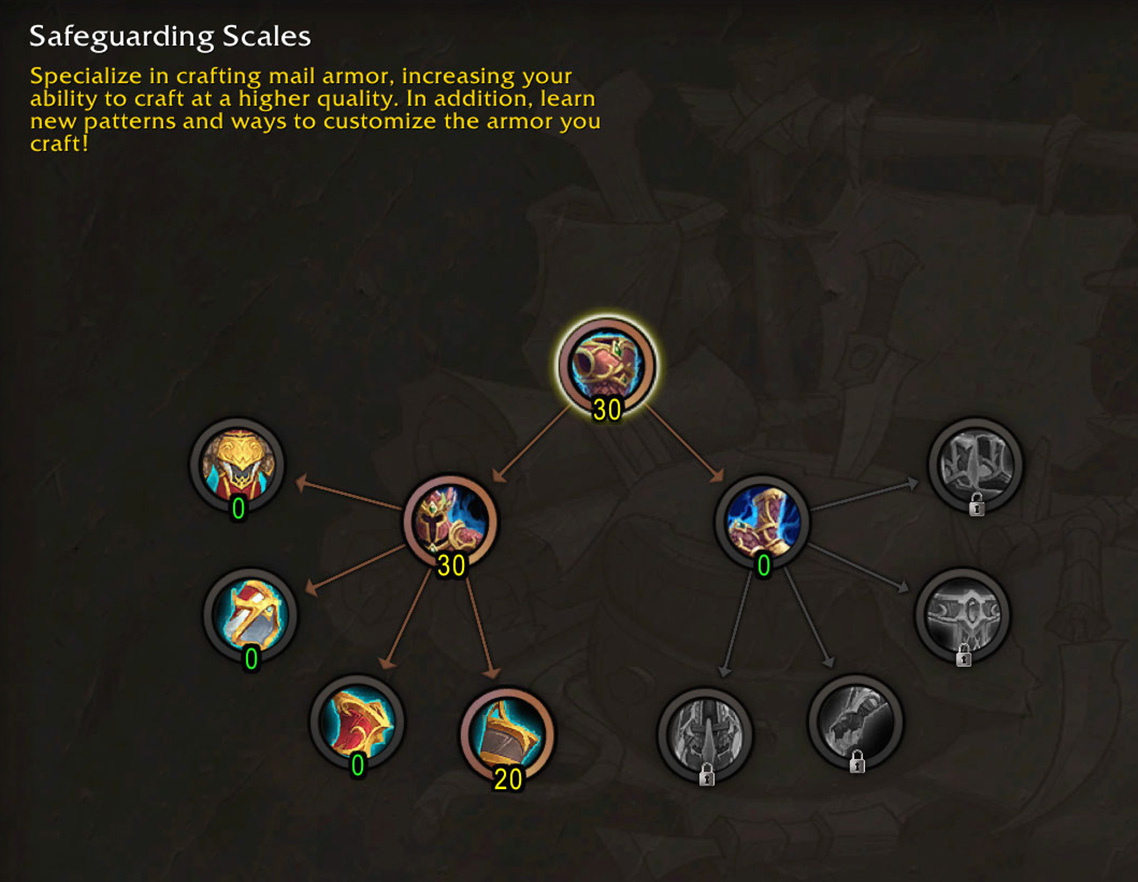 Leatherworking crafting orders armor specialization tree