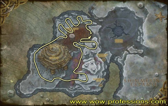 Vashj'ir Obsidium mining map Vashj'ir Obsidium Mining map