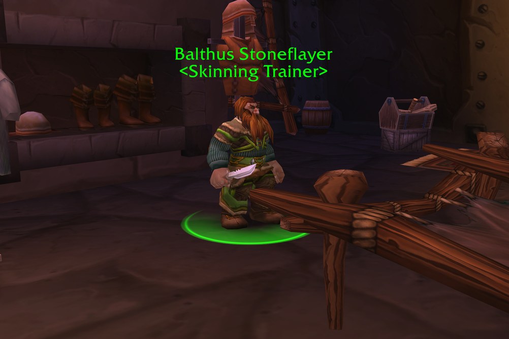 Balthus Stoneflayer, Skinning Trainer in Ironforge (WoW Classic)