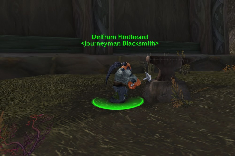 Delfrum Flintbeard, Journeyman Blacksmith in Darkshore (WoW Classic)