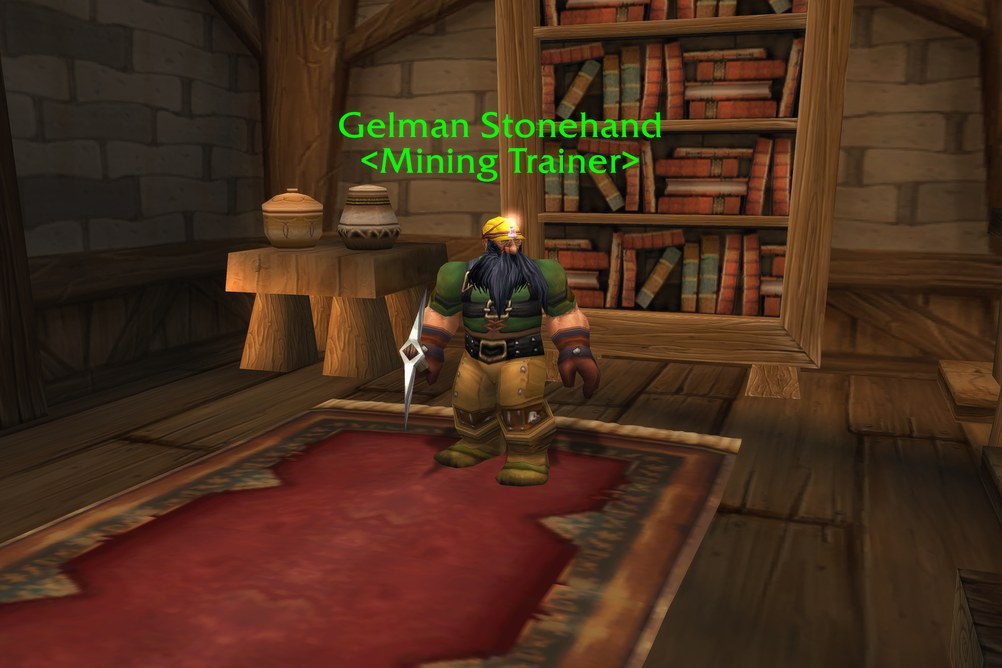 Gelman Stonehand, Mining Trainer in Stormwind City (WoW Classic)