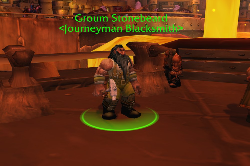 Groum Stonebeard, Journeyman Blacksmith in Ironforge (WoW Classic)