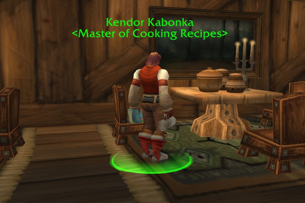 Kendor Kabonka, Master of Cooking Recipes in Stormwind City (WoW Classic)