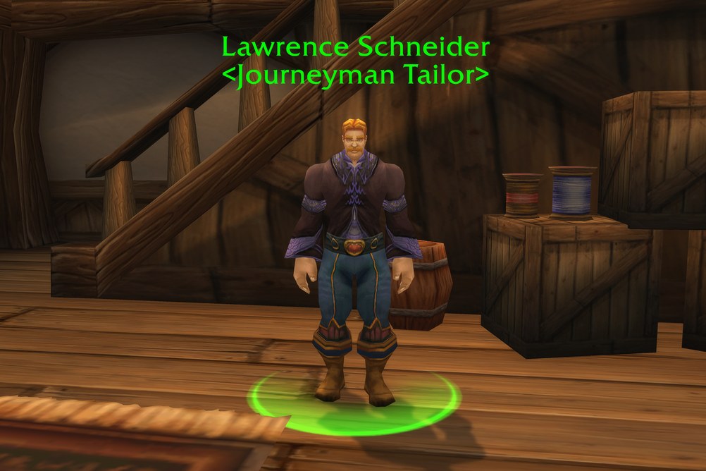 Lawrence Schneider, Journeyman Tailor in Stormwind City (WoW Classic)