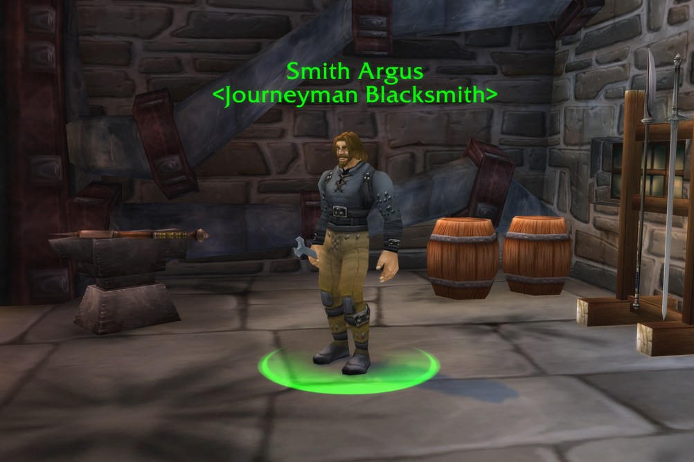 Smith Argus, Journeyman Blacksmith in Elwynn Forest (WoW Classic)