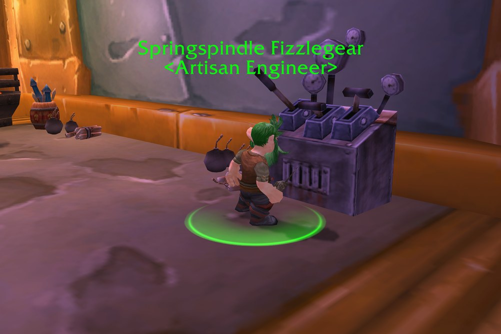 Springspindle Fizzlegear, Artisan Engineer in Ironforge (WoW Classic)