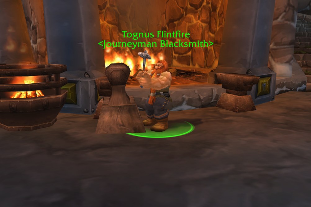 Tognus Flintfire, Journeyman Blacksmith in Dun Morogh (WoW Classic)