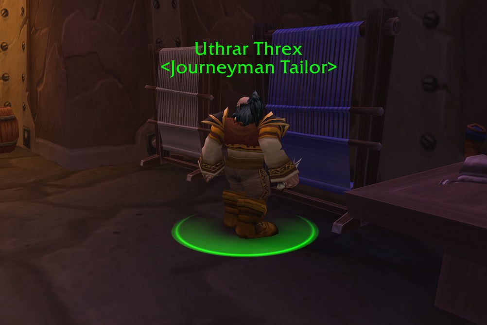 Uthrar Threx, Journeyman Tailor in Ironforge (WoW Classic)