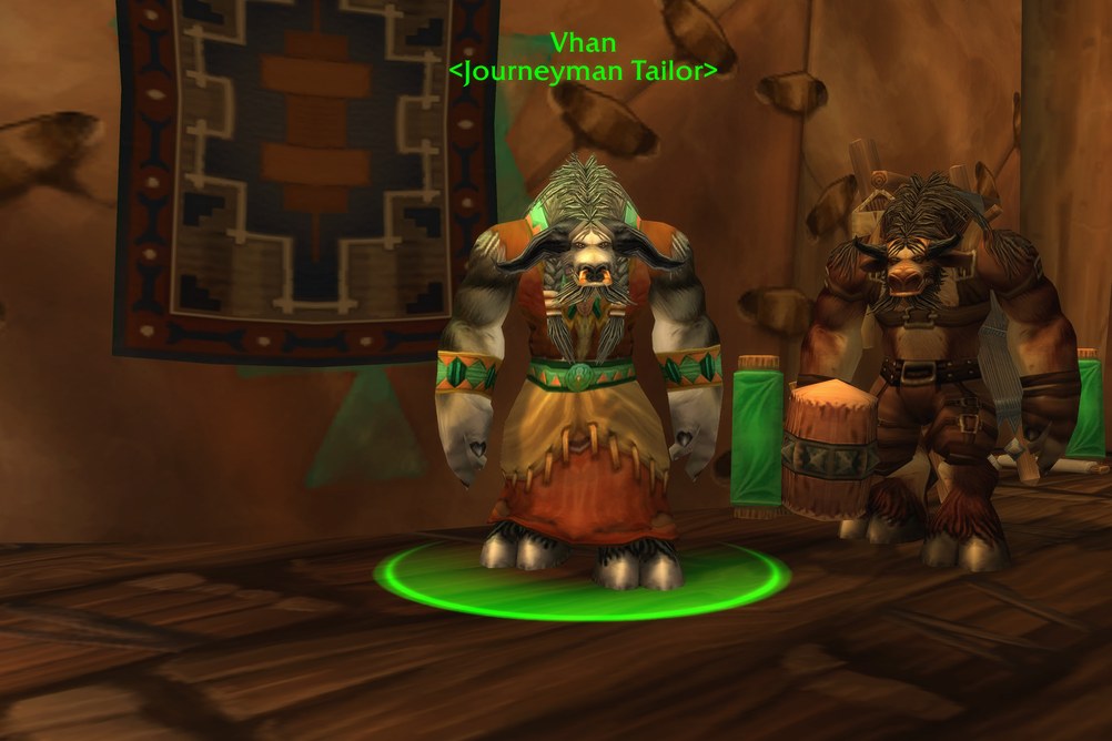Vhan, Journeyman Tailor in Thunder Bluff (WoW Classic)
