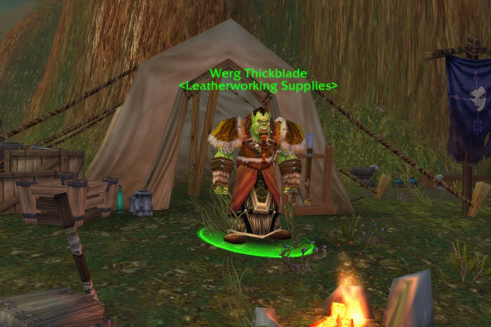 Werg Thickblade, Leatherworking Supplies in Tirisfal Glades (WoW Classic)