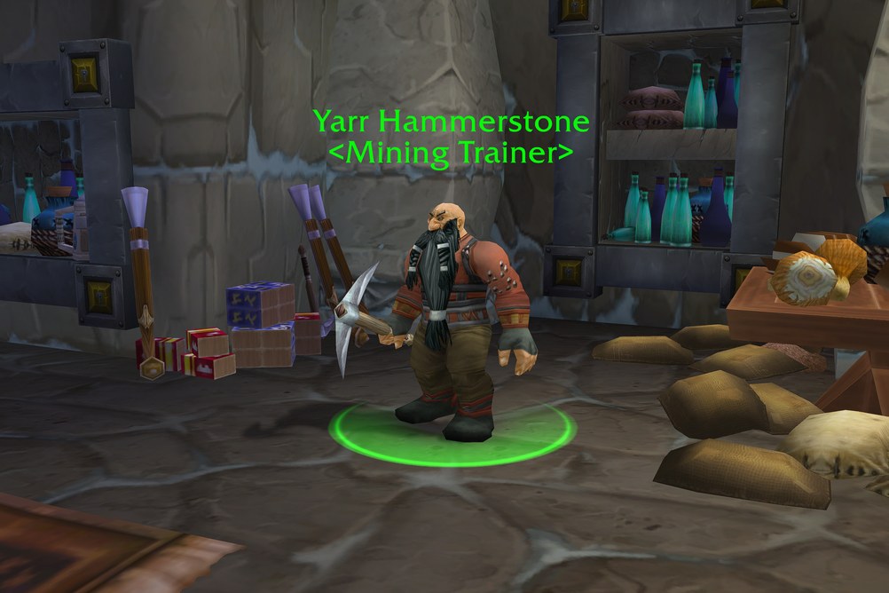 Yarr Hammerstone, Mining Trainer in Dun Morogh (WoW Classic)