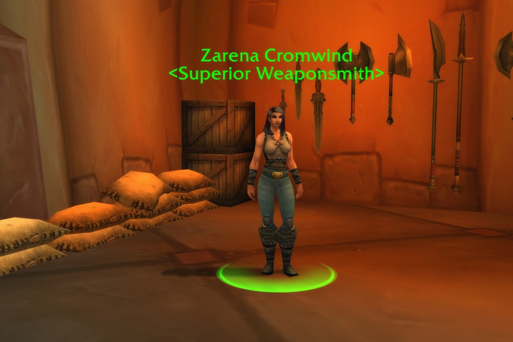 Zarena Cromwind, Superior Weaponsmith in Stranglethorn Vale (WoW Classic)