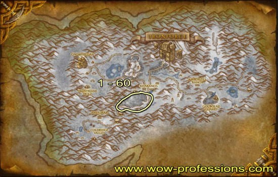 Dun Morogh skinning map Dun Morogh Skinning map